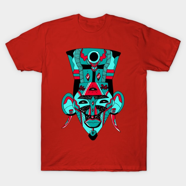 Turqred African Mask 6 T-Shirt by kenallouis